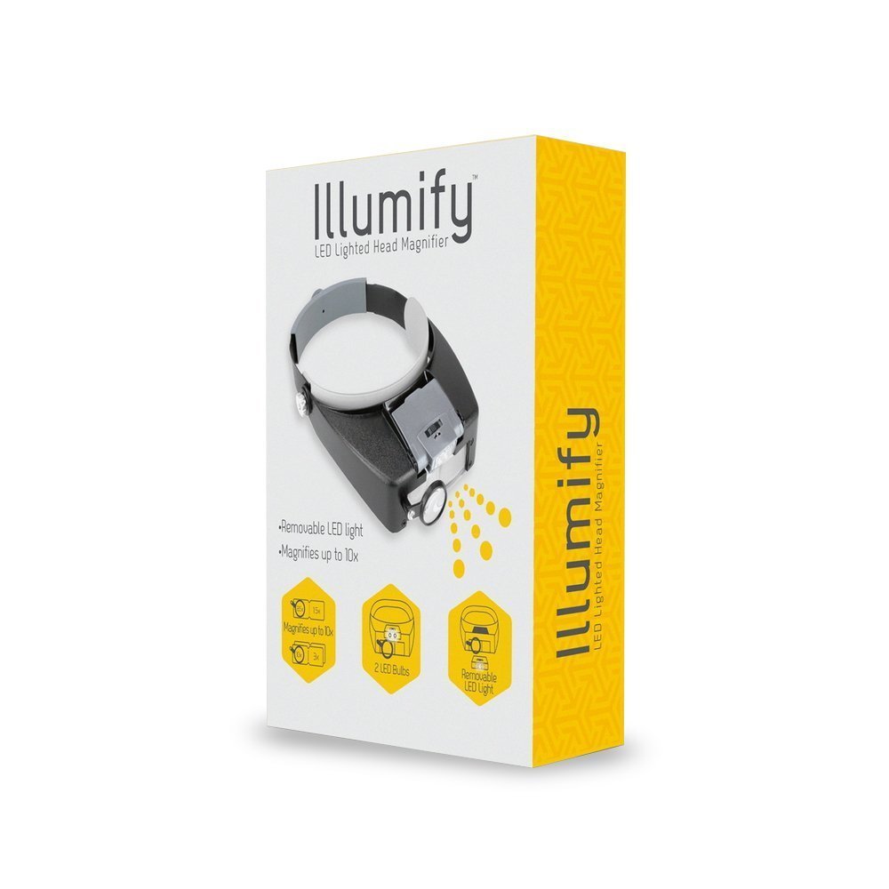 Illumify Lighted Head Magnifier Visor w/Removable LED