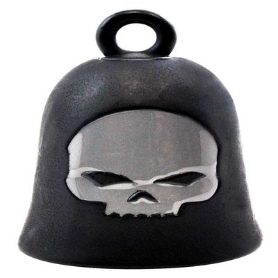 Harley-Davidson Willie G Skull Matte Black Ride Bell, Gray Logo HRB052