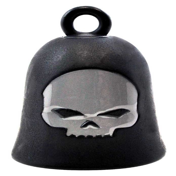 Harley-Davidson Willie G Skull Matte Black Ride Bell, Gray Logo HRB052
