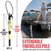 Boat Loop Extendable Yellow Fiberglass Boat Pole with Flexible XL Loop & Quick-Lock System - Selectable Pole Length with Rubber Guard for Docks - Marine Rope Hook & Line Handling Tool view 3