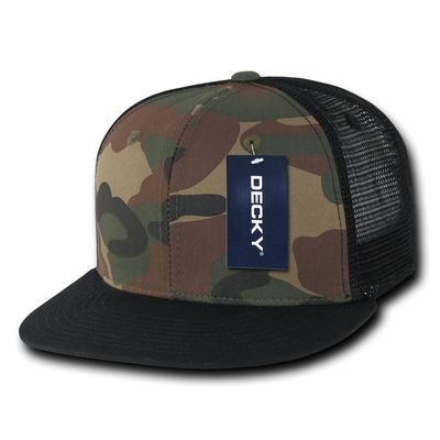 DECKY Mens Trucker Hat Baseball-caps, Black/Woodland/Black
