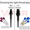 Viper by GLD Products Dart Accessory: Tufflex II 1/4" Thread Soft Tip Dart Points, Black, 100 Pack (37-1607-01) view 2