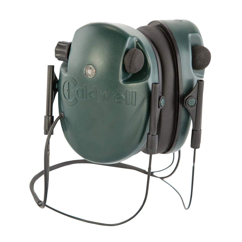 Caldwell E-MAX - ADULT Green Behind the Neck - Low Profile Electronic 21 NRR Hearing Protection with Sound Amplification - Adjustable Earmuffs for Shooting, Hunting and Range