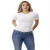Underworks Women's Ultra Light Cotton Spandex Compression Crew Neck T-Shirt, Medium, White view 1