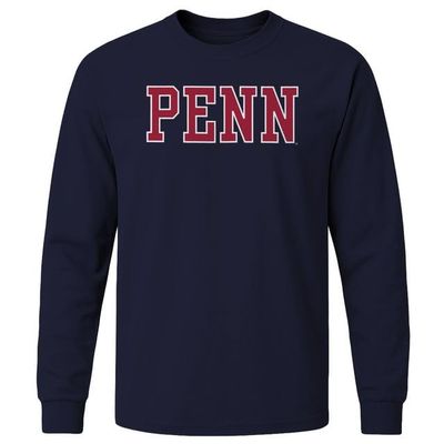 Barnesmith University of Pennsylvania Quakers Long Sleeve T-Shirt, Classic, Navy, Small