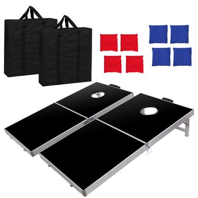 Smartxchoices 2FT X 4FT Portable Bean Bag Cornhole Game Set with 8 Bean Bags and Carrying Case, Aluminum Framed Funny Toss Game for Backyard, Lawn, Party, Outdoor Indoor