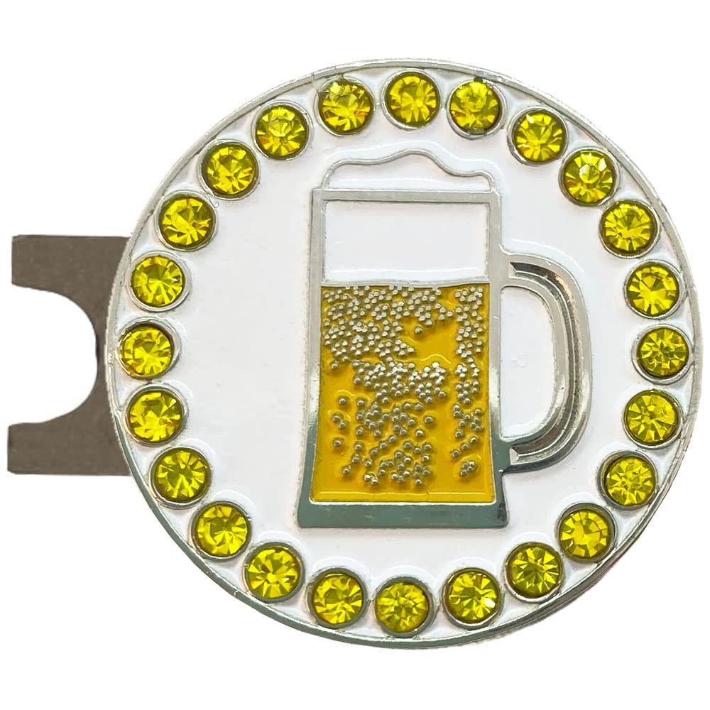 Giggle Golf Bling Social Hour Ball Marker Collection  Fun Golf Accessories for Women | Sparkly Gift for Golf Lovers | 19th Hole Vibes & Friends on The Green (Beer)