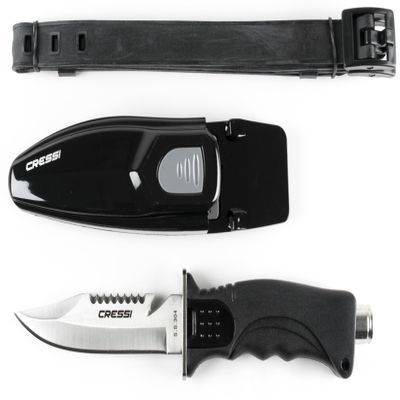 Cressi Skorpion Knife, Point Tip Gray