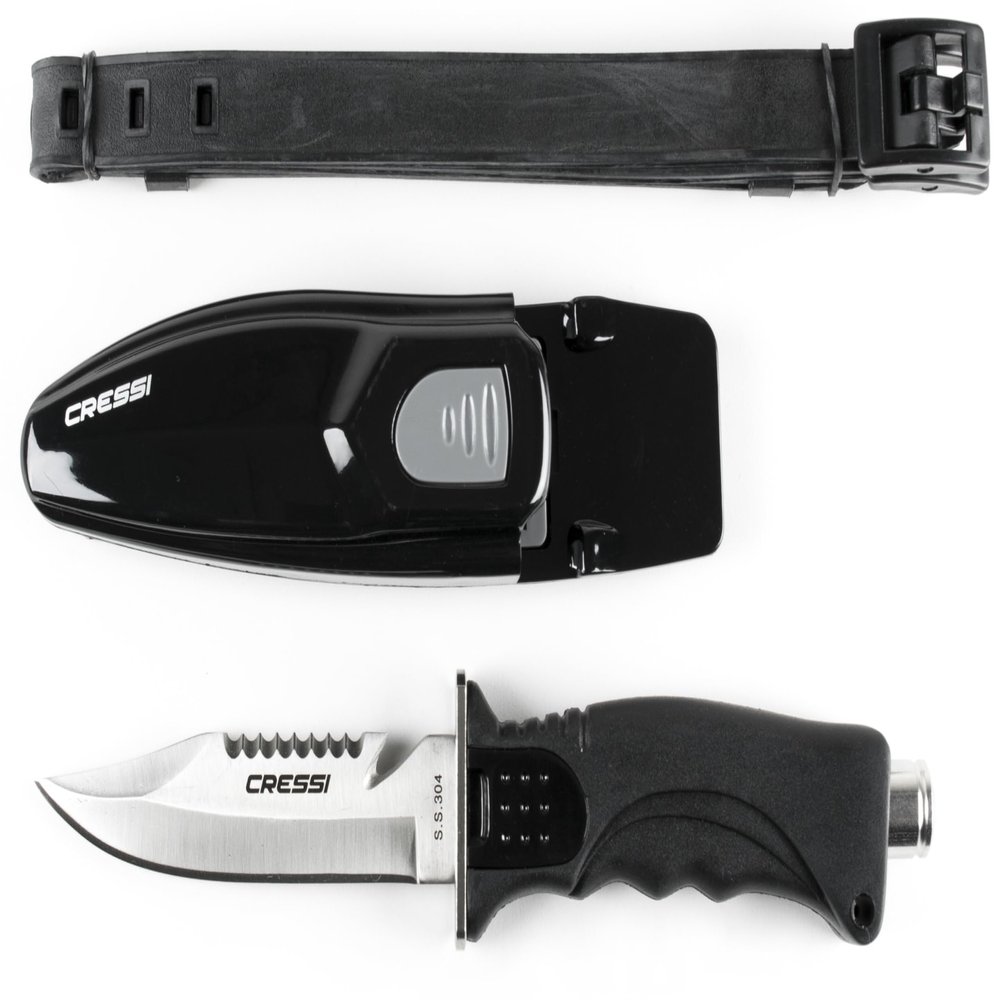Cressi Skorpion Knife, Point Tip Gray