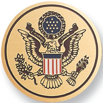 SHOP AWARDS AND GIFTS 2 Inch Round United States US Medallion Thin Metal Decal Sticker, Peel and Stick Back, Pack of 5, United States of America Seal