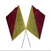 Semaphore Signal Flag Red and Yellow Set Of 2, Mounted view 1