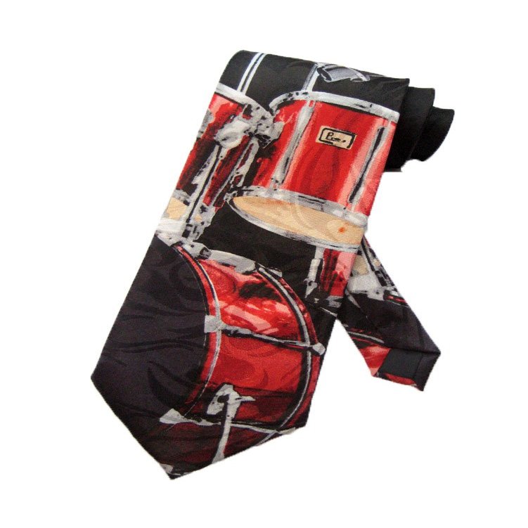 Steven Harris Mens Drum Set Drummer Band Necktie - Black - One Size Neck Tie