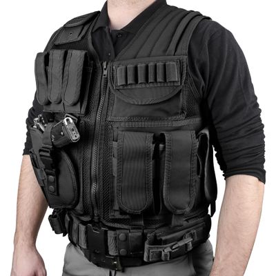 Barska Loaded Gear VX-200 Left Hand Tactical Vest with Holster, Belt, Pouches, and Pockets - for Airsoft, Paintball, and Hunting