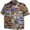 Route 66 Hawaiian Shirts - Mens Hawaiian Shirts - Aloha Shirt - Hawaiian Clothing - 100% Cotton Khaki XL view 1