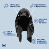 MISSION Cooling Hoodie Towel- Sport Hood Towel, Cools when Wet, UPF 50, Contours Your Head to Stay in Place- Black view 2