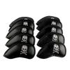 Craftsman Golf 10pcs Black Skull Thick Pu Synthetic Leather Golf Iron Head Covers Set Headcover Skull Fit All Brands Callaway, Ping, Taylormade, Cobra, Etc. view 1