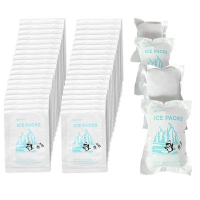 WORLD-BIO Dry Ice for Shipping Frozen Food & Travel, Long Lasting Cold Packs for Cooler 96 Packs 4.7" x 3.3", Small Freezer Packs for Shipping, Bulk Reusable Dry Ice Packs Cool Pack for Shipping
