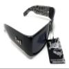 Locs Mens Hardcore Wrap Around Sunglasses with Bandana Print Inside, Black - Black Inside, Medium view 4