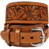 10578 Western Floral Tooled Engraved Genuine Full Grain Leather Ranger Belt (Tan, 42) view 1