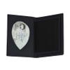 Leatherboss Genuine Leather Police Shield Shape Badge Holder Bifold Wallet, Black view 1