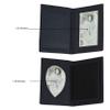 Leatherboss Genuine Leather Police Shield Shape Badge Holder Bifold Wallet, Black view 4
