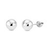 14k REAL White Gold 6mm Ball Stud Earrings with Screw Backs view 1