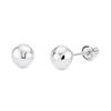 14k REAL White Gold 6mm Ball Stud Earrings with Screw Backs view 2