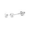 14k REAL White Gold 6mm Ball Stud Earrings with Screw Backs view 4
