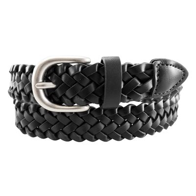 Thomas Bates Dillon Boys Dress Casual Braided Leather Belt (26, Black)