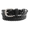 Thomas Bates Dillon Boys Dress Casual Braided Leather Belt (26, Black) view 1