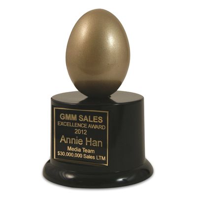 Far Out Awards Golden Egg Trophy - Employee Recognition Award, Funny Employee Award, Excellence Award, Employee Trophy