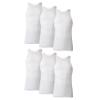Hanes Men's Cotton Tank Undershirts Pack, Moisture-Wicking Ribbed Tanks, lightweight, White 6-pack, Medium view 1
