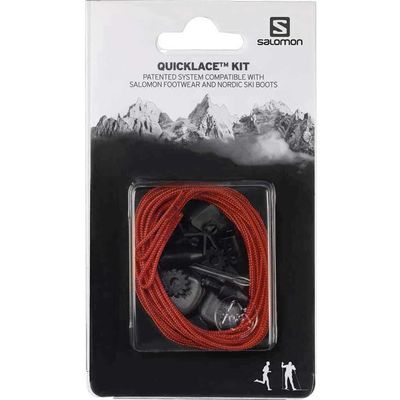 Salomon Quicklace Shoelace Kit, compatible with Salomon ski shoes and boots, durable and easy to use, Red, One Size