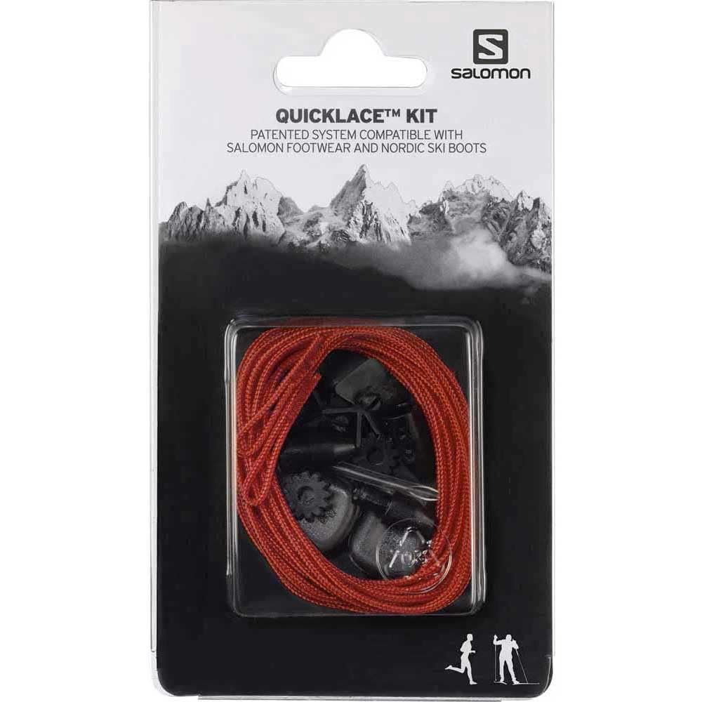 Salomon Quicklace Shoelace Kit, compatible with Salomon ski shoes and boots, durable and easy to use, Red, One Size