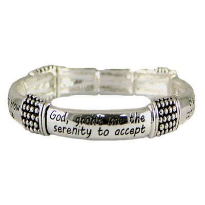 4030845 Serenity Prayer Stretch Bracelet AA Prayer 12 Step God Grant Me Wisdom Celebrate Recovery