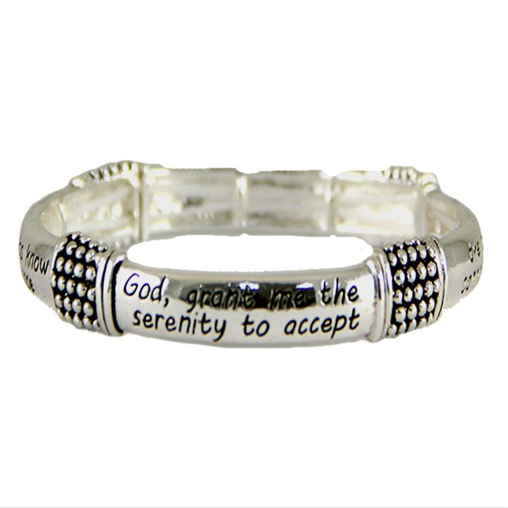 4030845 Serenity Prayer Stretch Bracelet AA Prayer 12 Step God Grant Me Wisdom Celebrate Recovery
