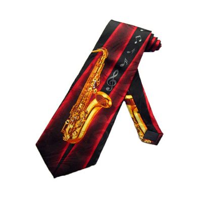 Steven Harris Mens Alto Saxophone Tie Sax Neckties - Black - One Size Neck Tie
