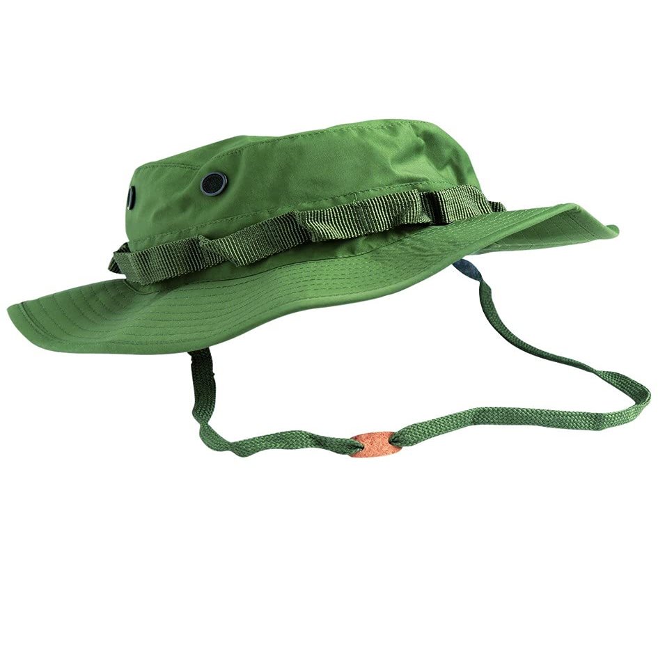 Mil-Tec Unisex Trilaminate Boonie Hat - Waterproof Breathable Tactical Outdoor Vented Wide Brim Hat w/Adjustable Chin Strap, Olive Drab, X-Large