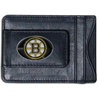 NHL Siskiyou Sports Mens Boston Bruins Leather Cash & Cardholder One Size Black