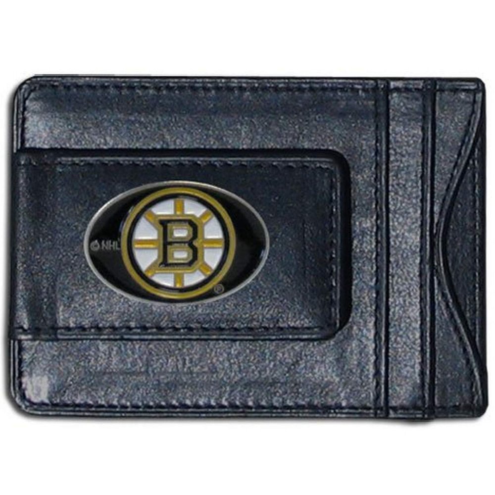 NHL Siskiyou Sports Mens Boston Bruins Leather Cash & Cardholder One Size Black