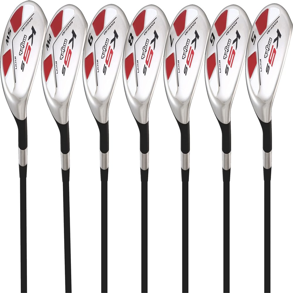 Senior Mens Majek Golf All Hybrid Complete Full Set, which Includes: #5, 6, 7, 8, 9, PW +SW Senior Flex Right Handed New Utility A Flex Club