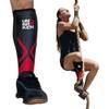UNBROKENSHOP Cross Fit Shin Guard Calf Compression Sleeve 7mm, Weightlifting, Deadlift, Rope Climb, Box Jumps for Men Women, Single (Red) [S/M] view 1