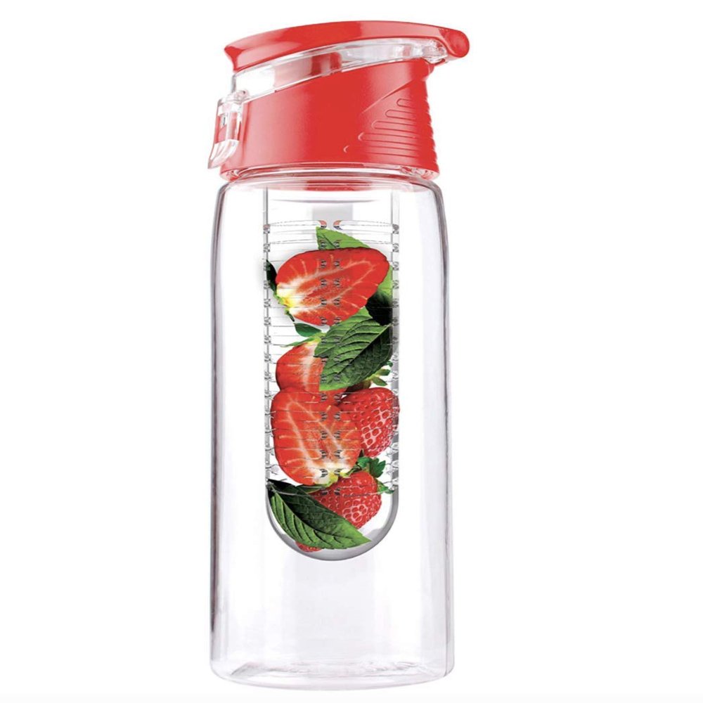 asobu Fruit Flavor Infuser Water Bottle, 20 Ounce - Red