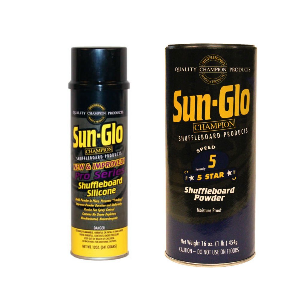 Sunglo Silicone Shuffleboard Spray (12 oz.) & #5 Speed Shuffleboard Wax (16 oz.) Combo