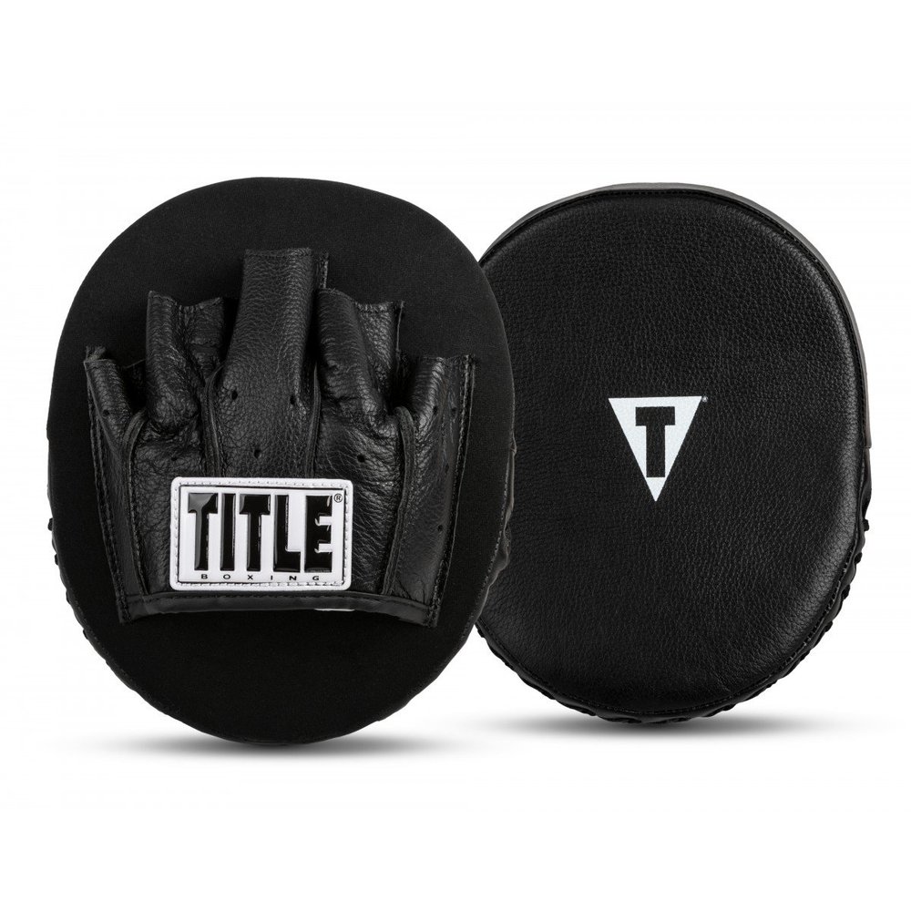 Title Boxing Punch Mitts 2.0, Black - Boxing Pads, Muay Thai Pads, MMA Equipment, Kickboxing - 6.5 * 6 * 1"