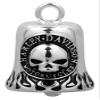Harley-Davidson HD Classic Willie G Skull with Black Flames Ride Bell, Silver view 1