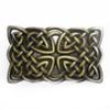 Ivory Falcon Irish Celtic Cross and Knot Belt Buckle Bronze view 1