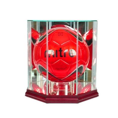 Perfect Cases SBL-C Octagon Soccer Ball Display Case, Cherry
