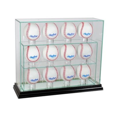 Perfect Cases 12UPBSB-B 12 Baseball Upright Display Case, Black