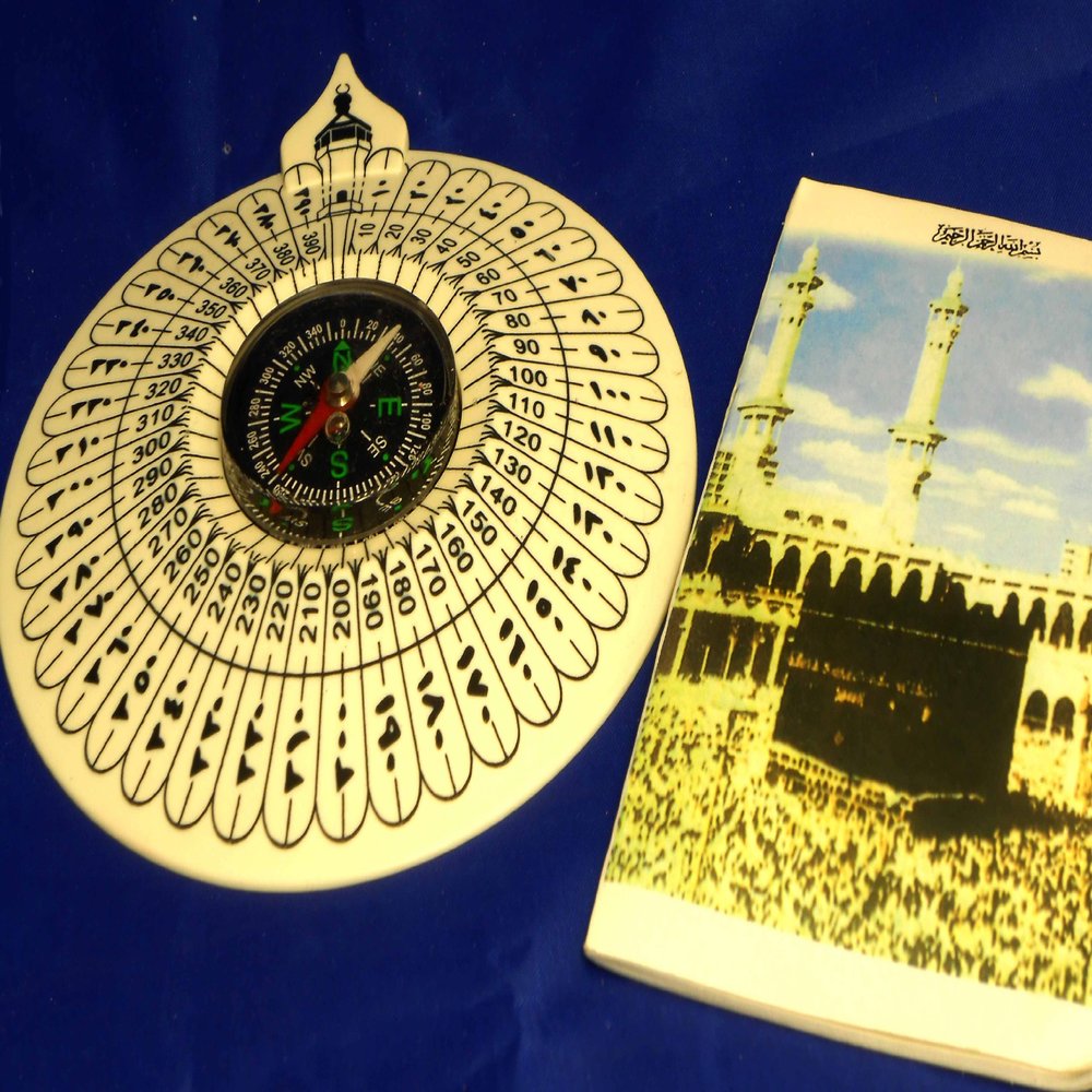 Compass With Book Of Direction Of Kaaba